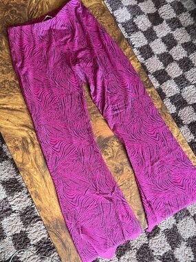 Zara Hot Pink and Black Zebra Pants